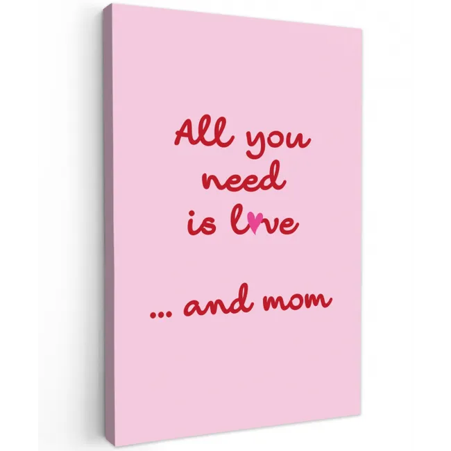 Moeder - Love - Tekst - Rood Tuinposter op houten frame 2 cm dik middel -3d