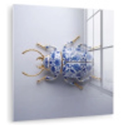 Kever - Delfts  - Blauw - Goud plexiglas 5mm klein -zzzproduct_nieuw
