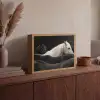Paarden - Zwart - Wit - Kudde Light Box met batterij (Wandlamp) middel -sfeer2