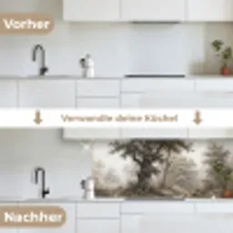 Natuur - Bos - Eik keuken achterwand 2 middel -voor-na_DE