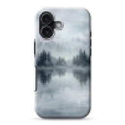 Bos - Meer - Mist - Natuur - Grijs Toughcase MagSafe Apple iPhone 17 klein -3d