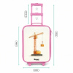 Torenkraan - Getekend - Oranje Kinderkoffer - Roze klein -productfoto_formaten