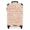 Golvende witte luslijnen op terracotta achtergrond NBS - Handbagage koffer - Kinderen Unisex middel -productfoto_recht