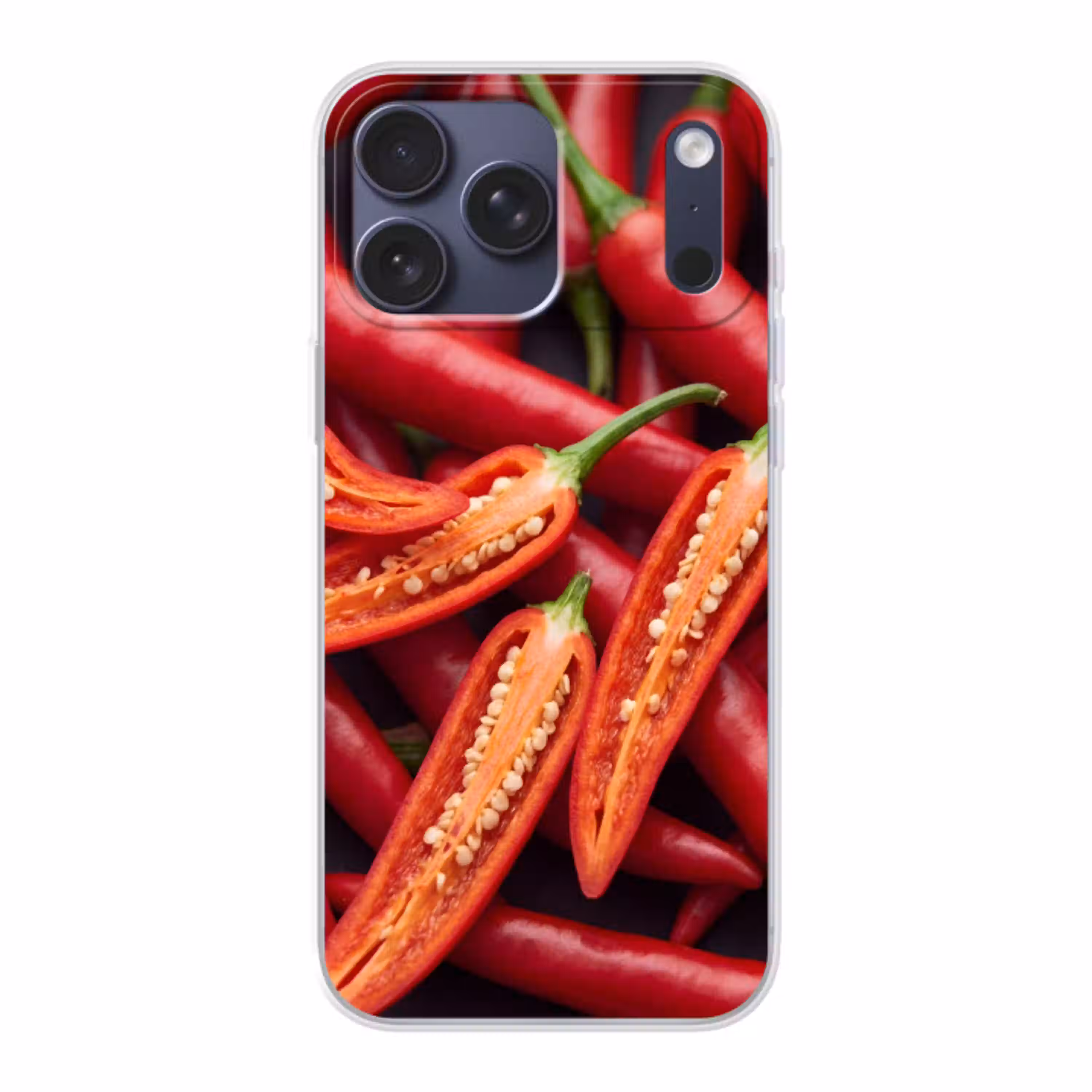 Chilipeper - Open - Rood Telefoonhoesje iPhone 17 Pro Max klein -3d