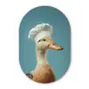 Eend - Koksmuts - Cute - Vogel Wandcirkel Ovaal Forex klein -3d