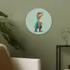 Cartoon - Dino - Oranje - Stekels Akoestische PET Vilt - Rond klein -sfeer2
