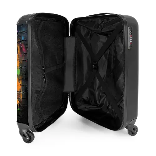 Graffiti voetbal met felle kleuren NBS - Handbagage koffer - Unisex middel -binnenkant