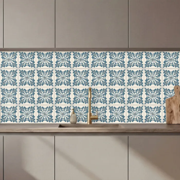Dessin - Tegel - Blauw keuken achterwand 2 middel 871 zz_3dshopping