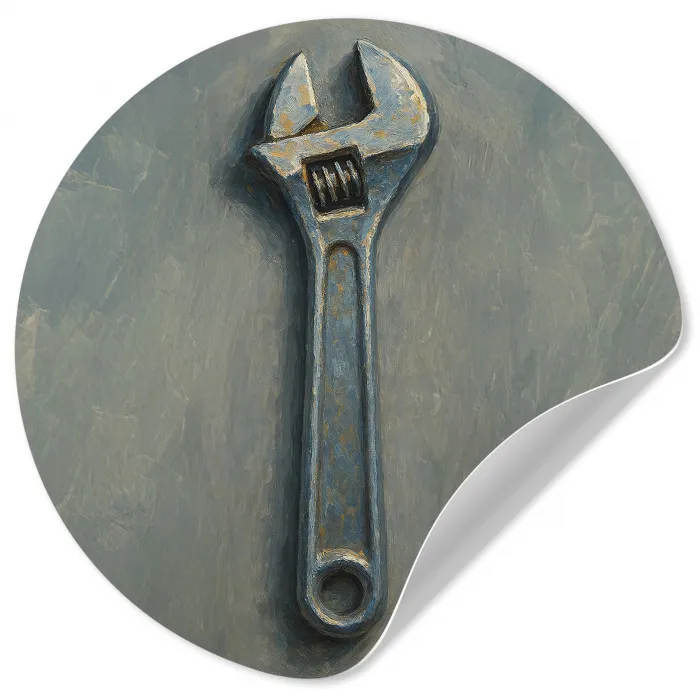 Moersleutel - Gereedschap - Verf Wandcirkel behangsticker klein -3d