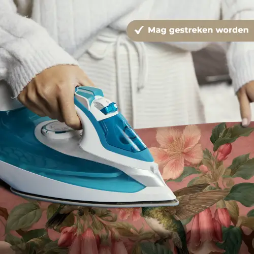 Kolibries - Bloemen - Groen - Roze Wandkleed katoen klein -sfeer9
