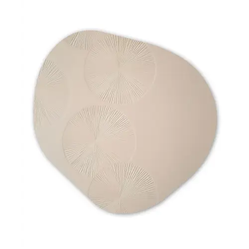 Japandi - Beige - Modern Wandcirkel Organisch Aluminium middel -3d