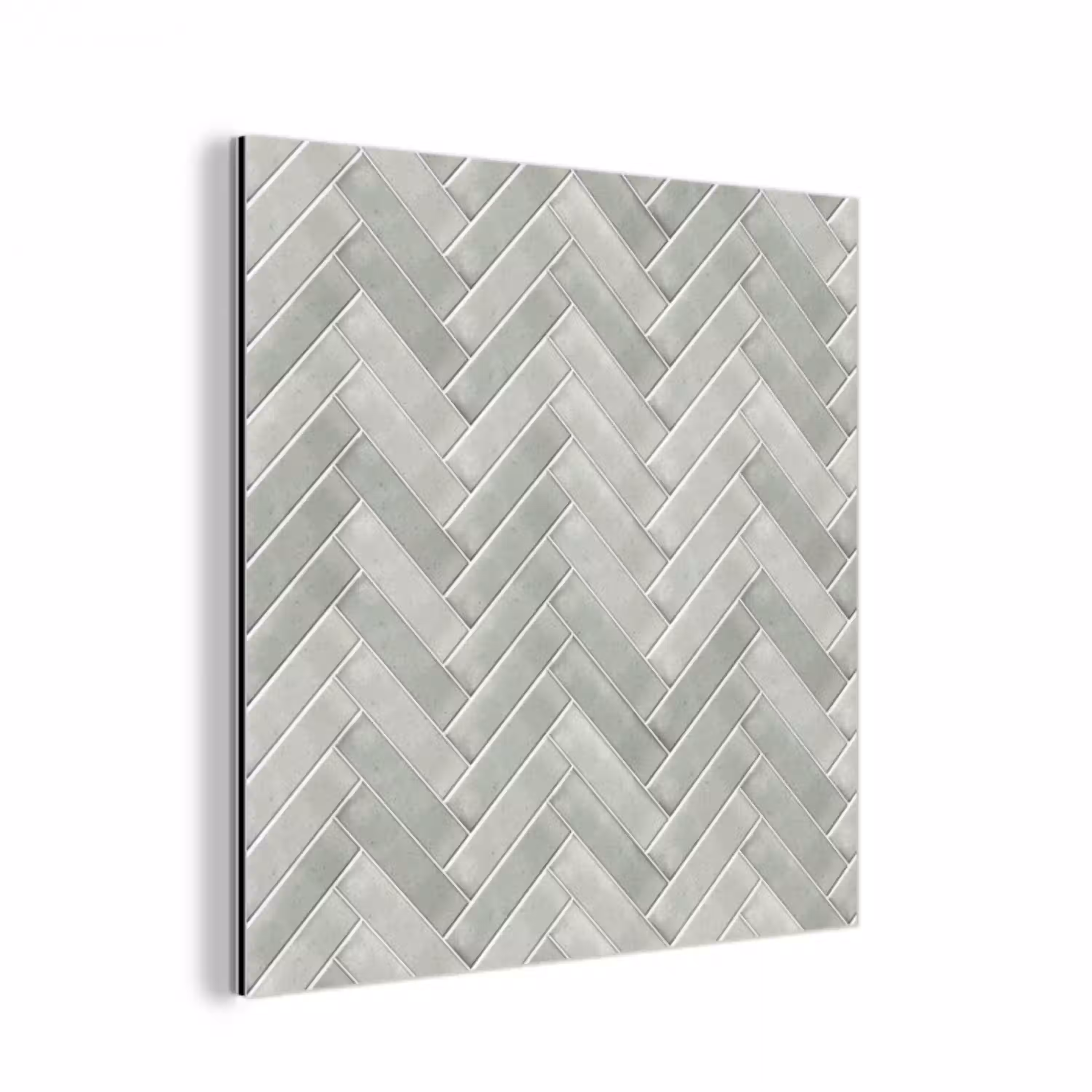 Visgraat - Wandtegel - Grijs aluminium wit klein 46 -3d