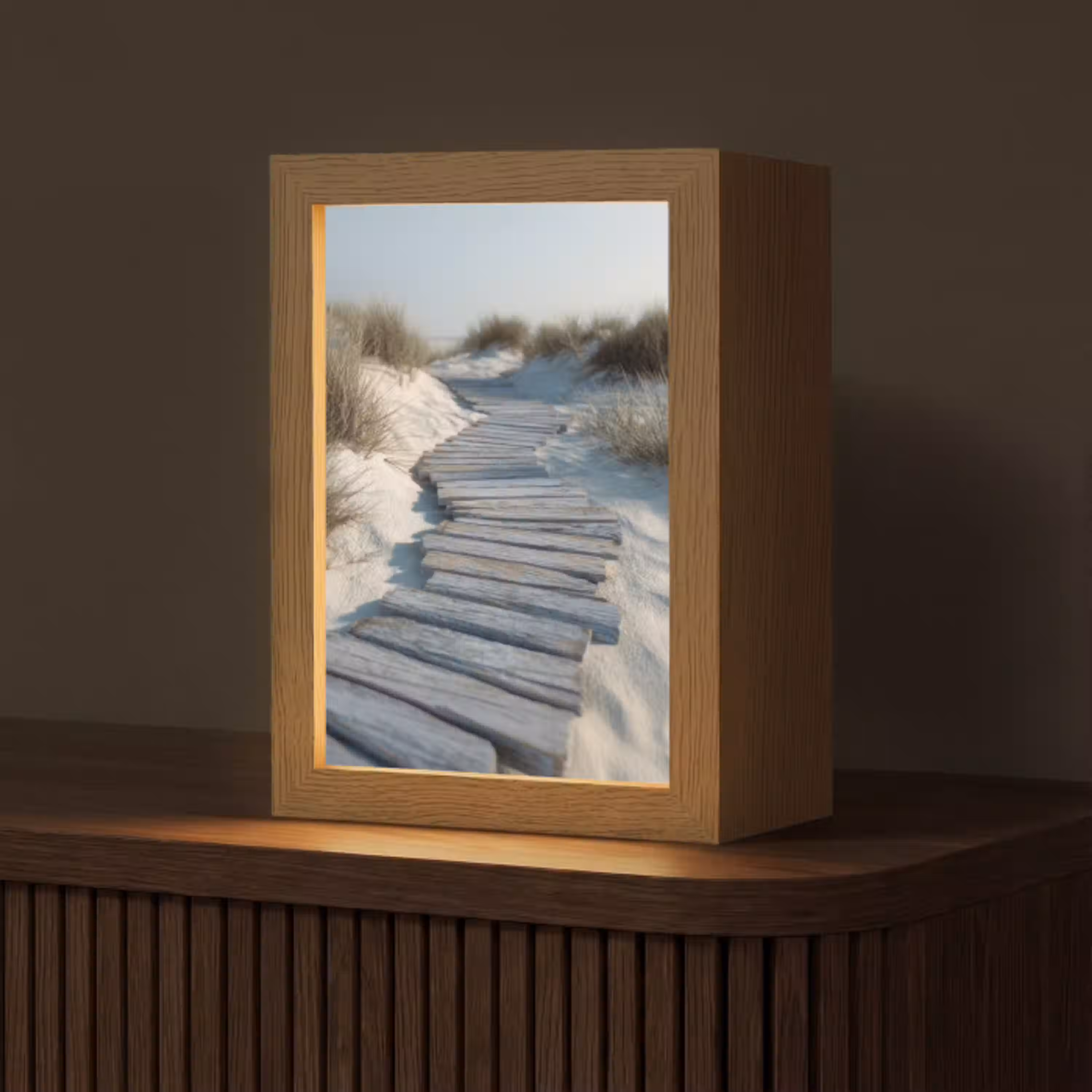 Pad - Planken - Duinen - Gras Light Box met kabel (Tafellamp) klein -z3d_website