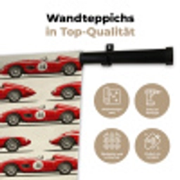 Raceauto - Retro - Rood Wandkleed katoen klein 269 -tsfeer2_DE