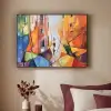 Abstract - Kunst - Schilderij - Kleuren Textielframe - compleet frame klein -sfeer1
