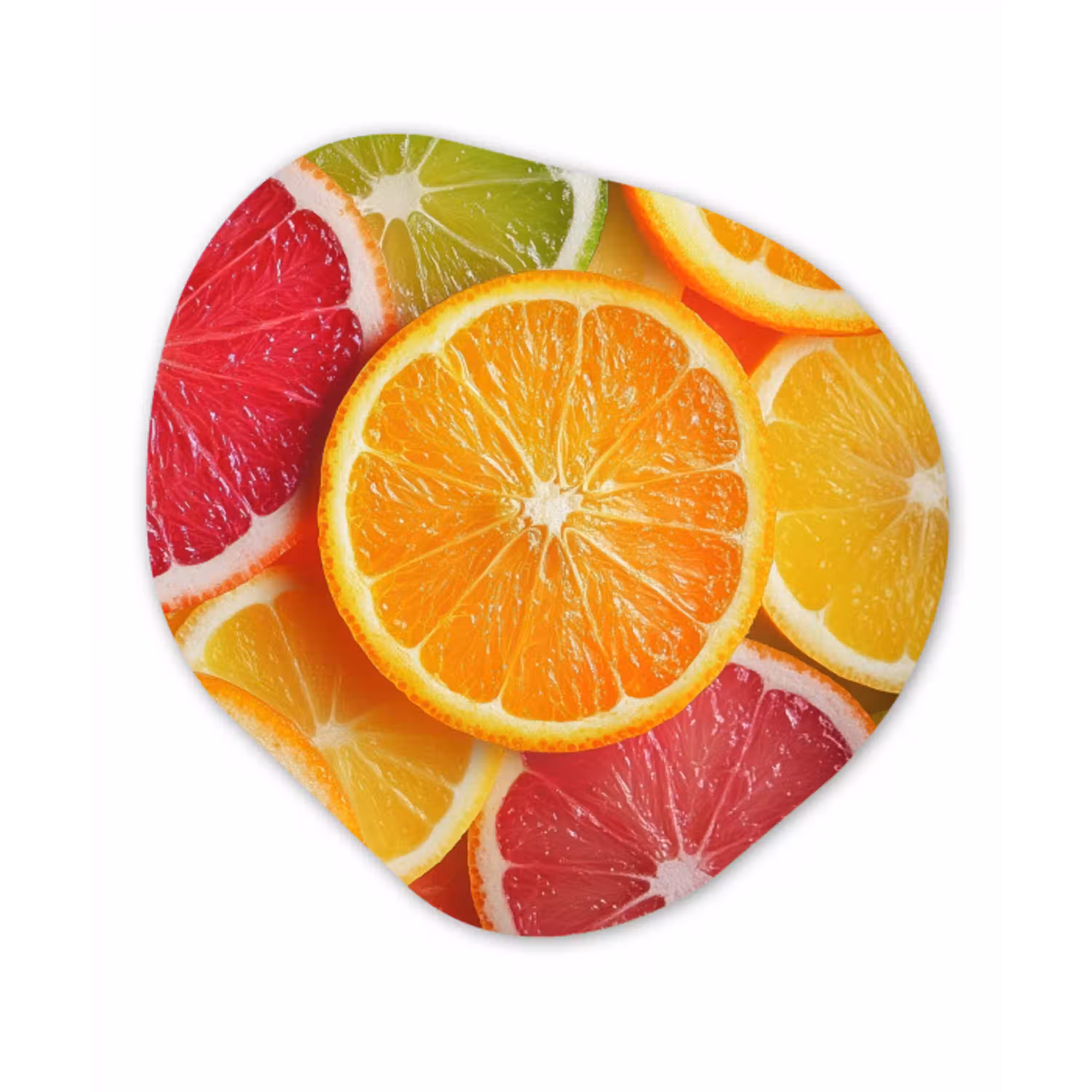 Fruit - Kleurrijk - Close up Wandcirkel Organisch Aluminium middel -3d