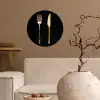 Bestek - Goud - Mes - Vork Wandcirkel behangsticker klein -sfeer1