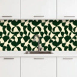 Groen - Organische vlakken - Crème keuken achterwand 2 middel 871 -3d