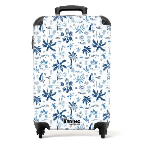 Vakantie patroon blauw NBS - Handbagage koffer - Kinderen Unisex middel -productfoto_recht