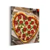 Pizza - Hart - Pepperoni - Tomaat aluminium wit klein -3d