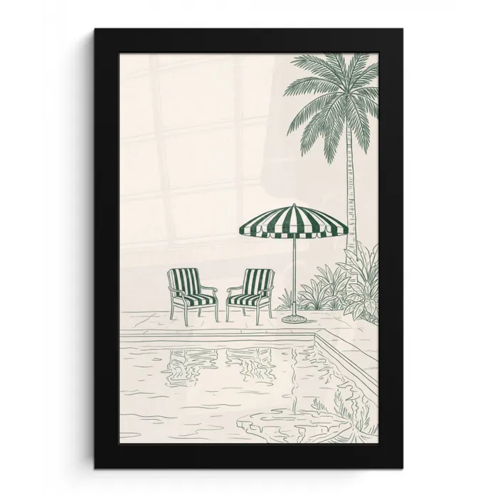 Terras - Illustratie - Groen fotolijst zwart zonder passe partout klein -3d
