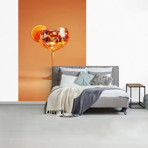 Drank - Oranje - Glitter - Disco fotobehang vinyl groot -slaapkamer