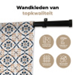 Bladvorm - Patroon - Kleurrijk Wandkleed katoen klein 269 -sfeer2