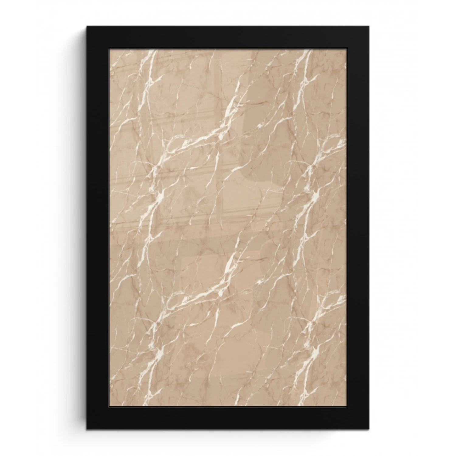 Beige - Marmer - Organisch - Wit fotolijst zwart zonder passe partout klein 224 -3d