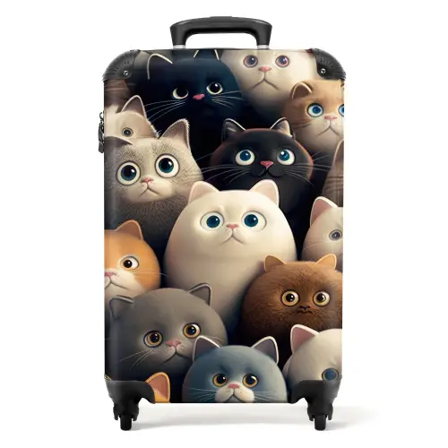 Kattenkabaal Koffer - NBS - Handbagage middel -productfoto_recht