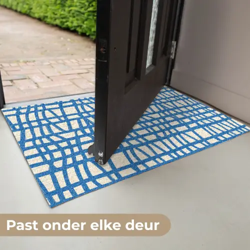 Ruitpatroon - Blauw - Crème Deurmat klein 898 -USP_NL