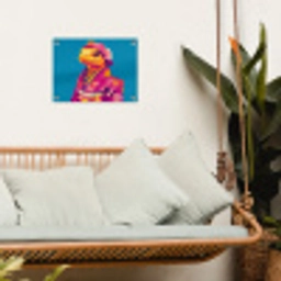 Bloemenkrans - Hagedis - Kimono - Paars tuinposter los doek klein -sfeer7
