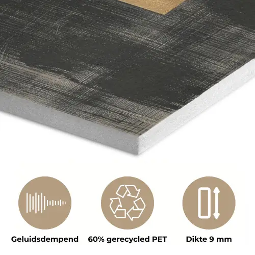 Abstract - Goud - Zwart - Kunst PET vilt klein -closeup_NL