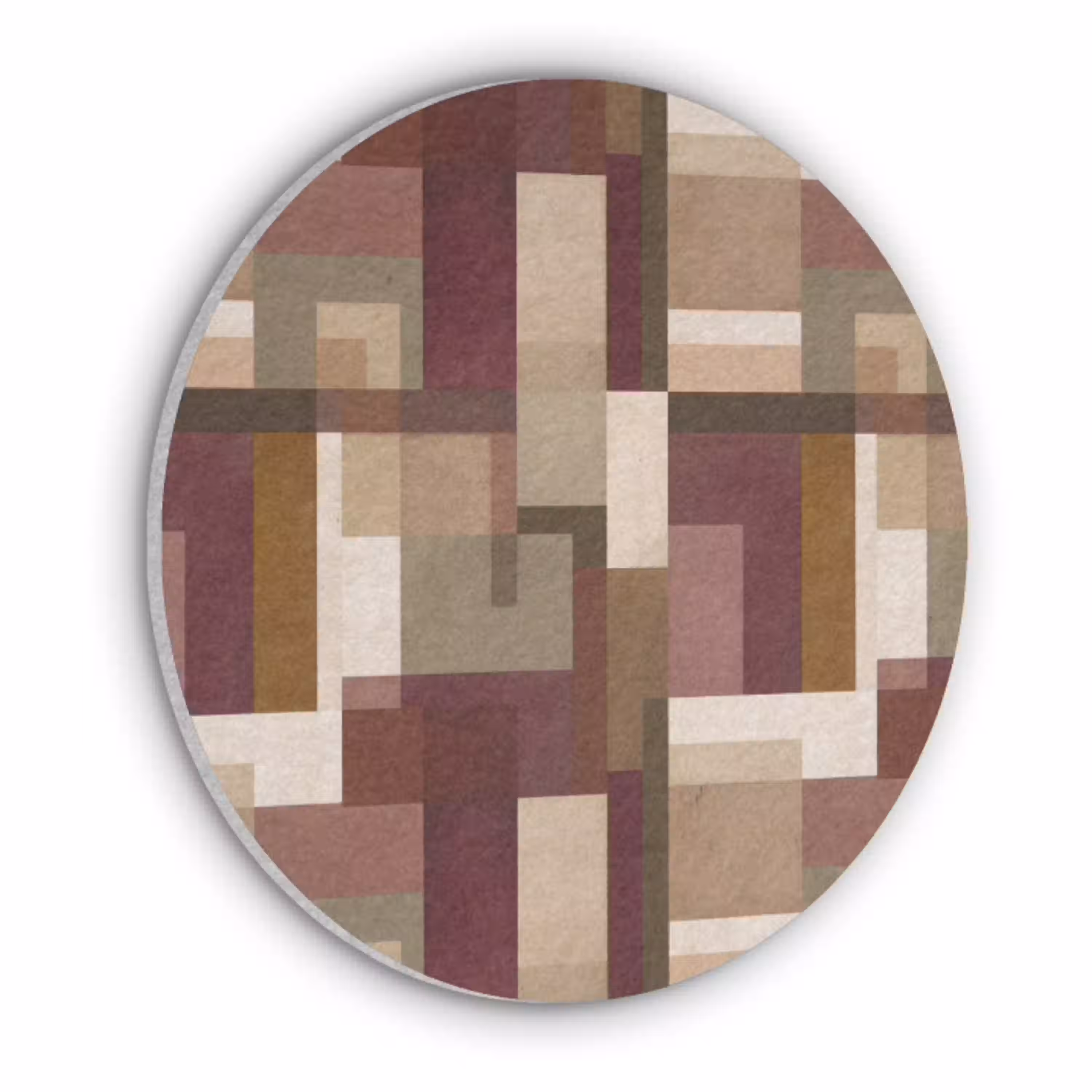 Modern - Geometrie - Kleurrijk Akoestische PET Vilt - Rond klein 838 -3d
