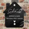 Zwart verftextuur - Sierlijk Naambord Huisje klein -sfeer6