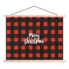 Geruit - Rood - Tekst - Christmas textielposter latten blank klein -3d
