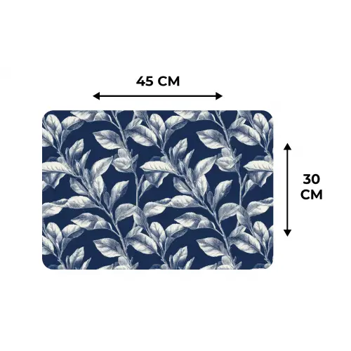 Botanisch - Patroon - Blauw Placemat vinyl groot 368 -specs