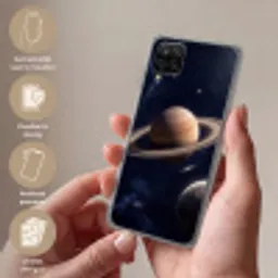 Planeten - Saturnus - Ruimte Telefoonhoesje Samsung Galaxy A12 klein -sfeer3_NL