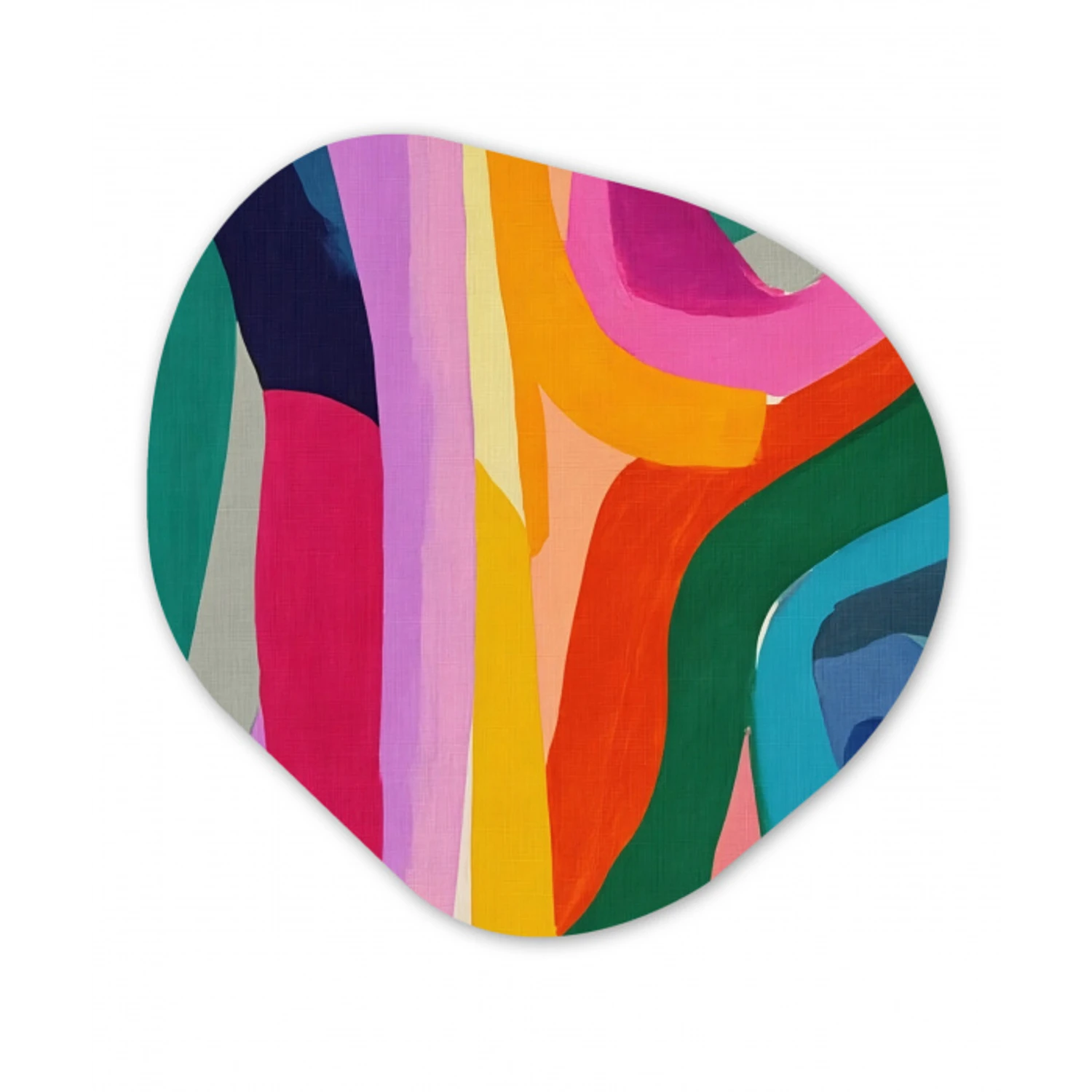 Abstract - Kleurrijk - Golven - Lijnen Wandcirkel Organisch Plexiglas middel -3d