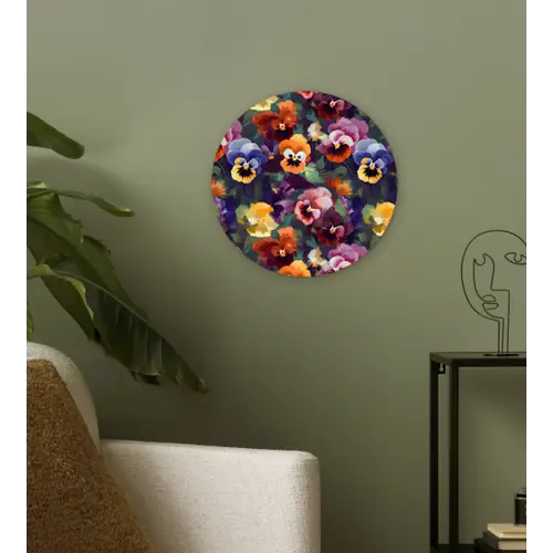 Viooltjes - Kleuren - Bloemblaadjes Wandcirkel plexiglas klein 852 -sfeer3