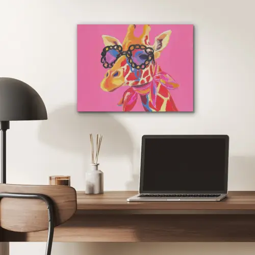 Giraf - Roze - Bril - Sjaal PET vilt klein -sfeer5
