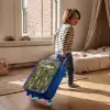 Groene camouflage met zandkleur Kinderkoffer - Blauw klein -sfeer1
