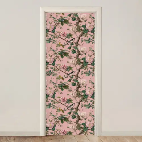 Pioenrozen - Botanisch - Vogel deurposter klein 289 -3d_beige