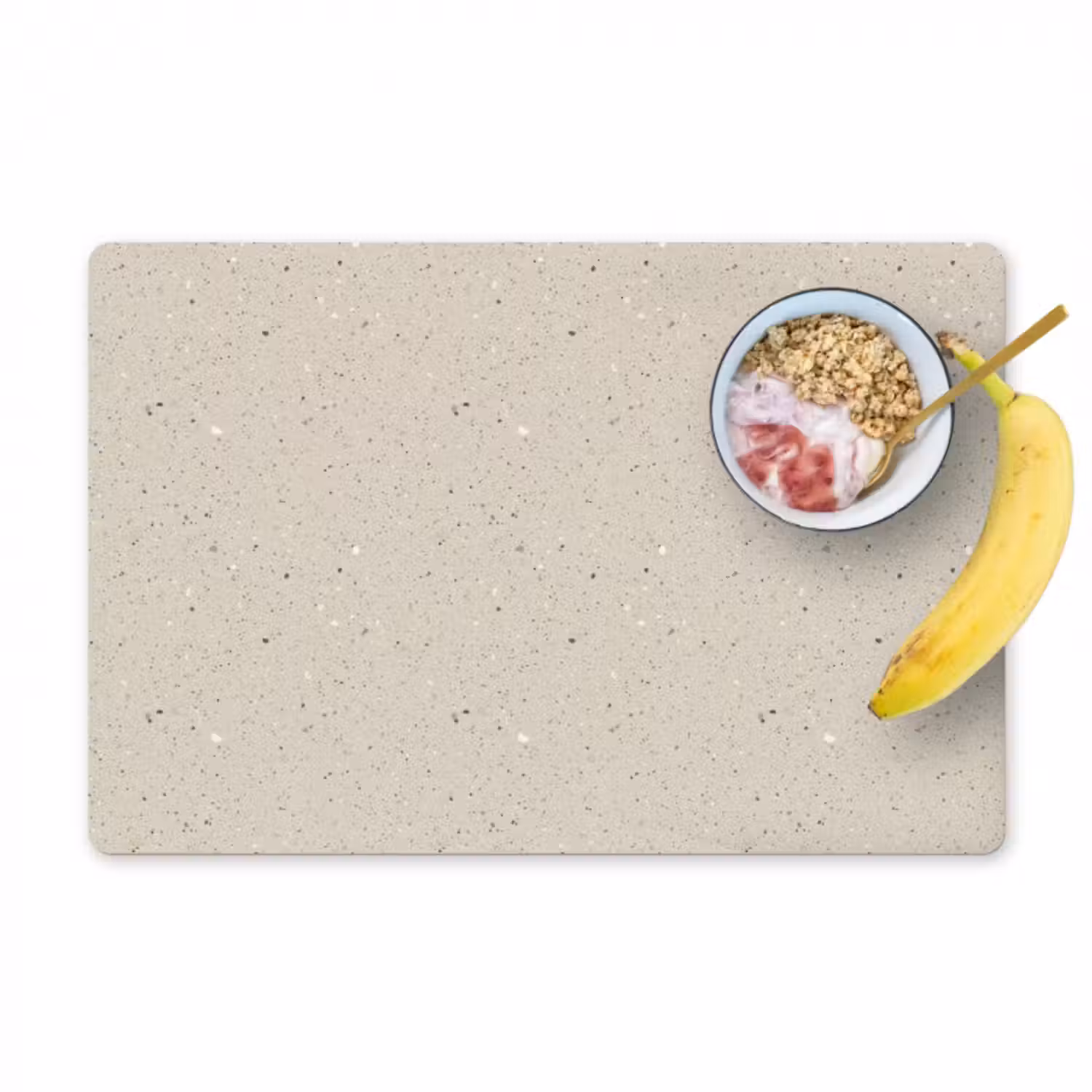 Tischset - 6 Stück - Hellbeige - Terrazzo - Grau