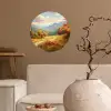Landschap - Illustratie - Natuur Wandcirkel behangsticker klein -sfeer1