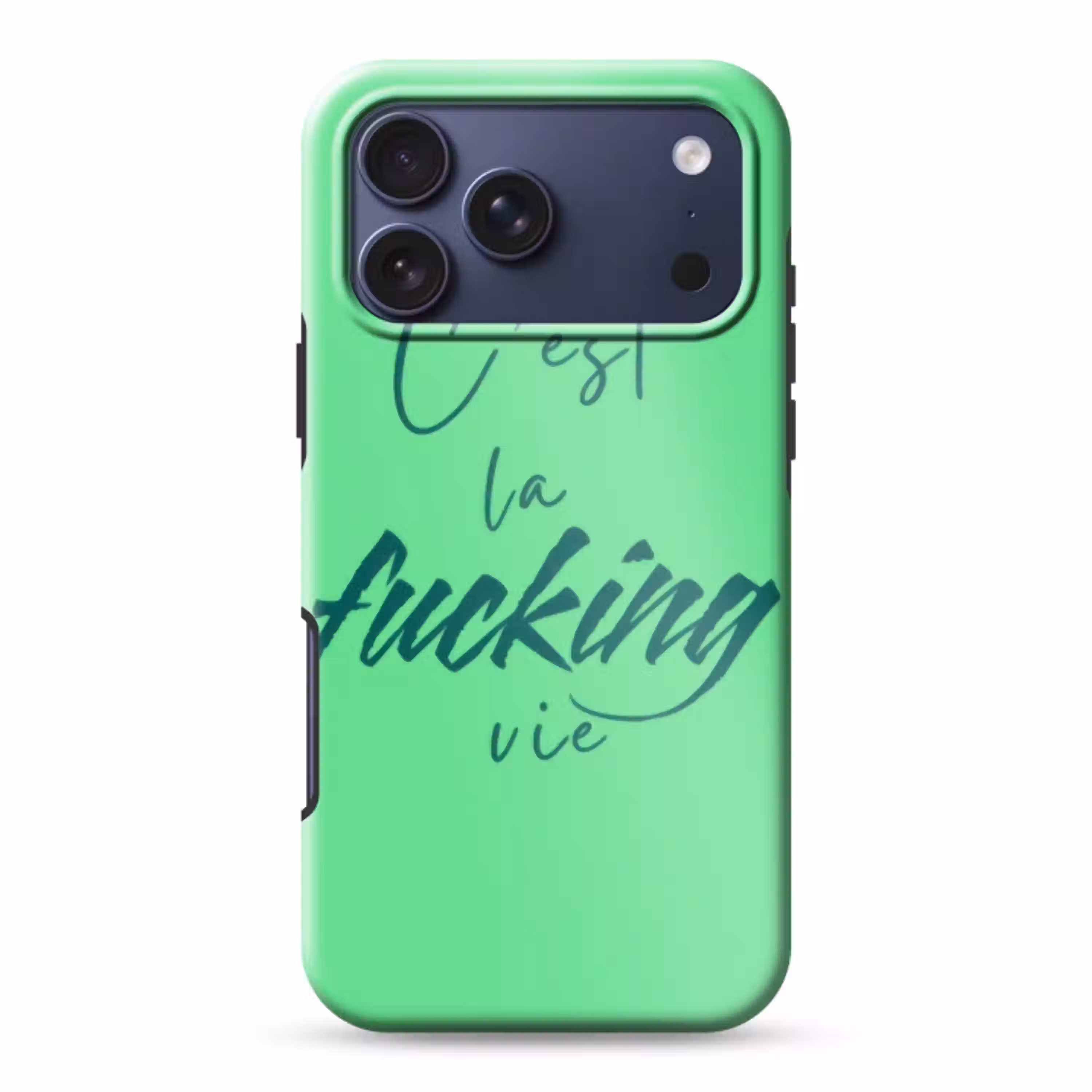 c'est la fucking vie - Groen - Penseelstijl Toughcase MagSafe Apple iPhone 17 Pro Max klein -3d