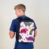 Dino - Hart - Patronen - Roze - Meisjes - Dinosaurus Rugzak - Zwart middel -sfeer8