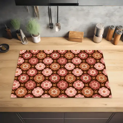 Geometrisch - Bloemen - Kleurrijk Inductie beschermer vinyl 3mm klein 276 -sfeer5