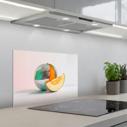 Disco - Discobal - Meloen - Pastel keuken achterwand spatscherm klein -3d_schuin