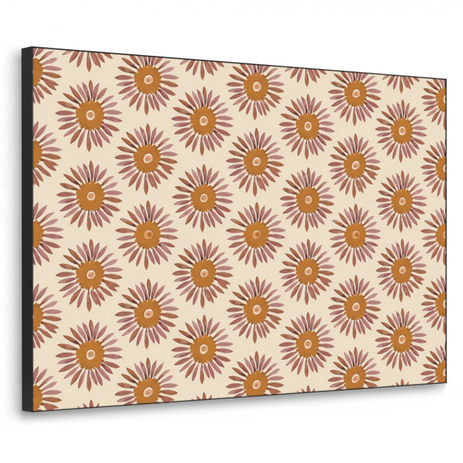 Patroon - Retro - Bruin Textielframe zwart klein 947 -3d