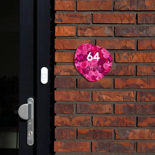 Roze rozen - Modern Naambord Organisch middel -sfeer1